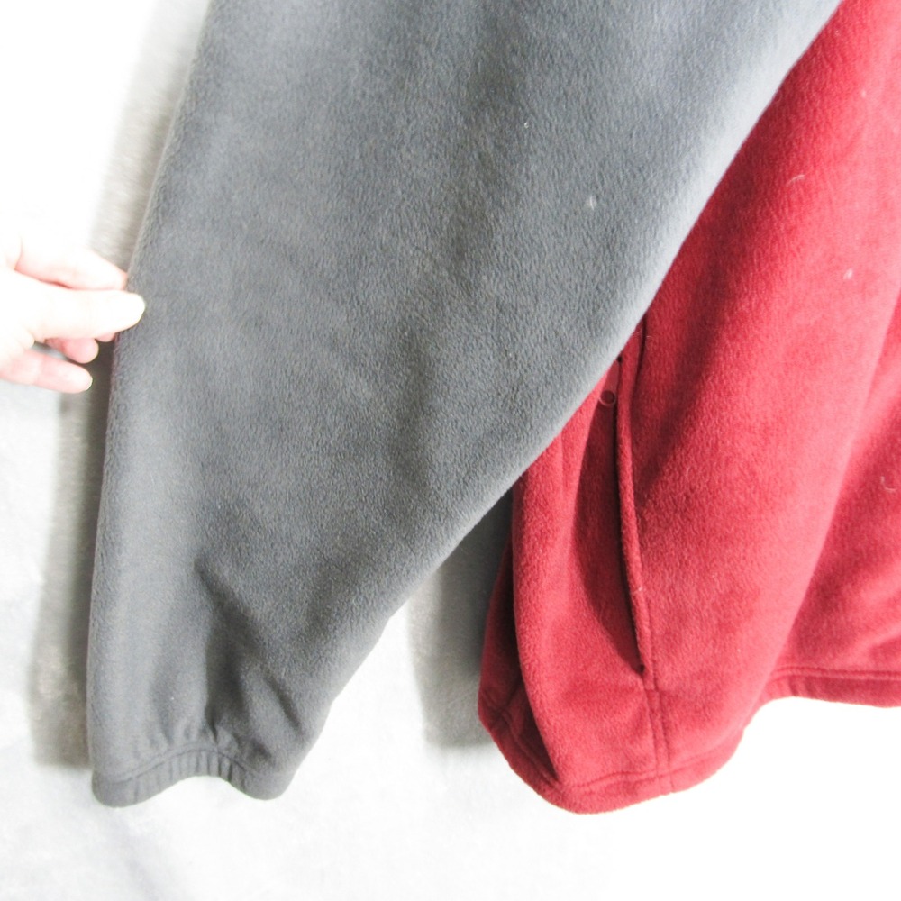 Columbia Mens 3X Fleece Jacket Gray Red Colorblock Full Zip Mock Neck - Picture 6 of 10